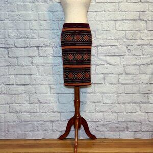 Anthropologie Plenty by Tracy Reese Knitted Geometric Print Pencil Skirt